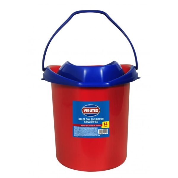 BALDE CON ESTRUJADOR  VIRUTEX 13 LITROS