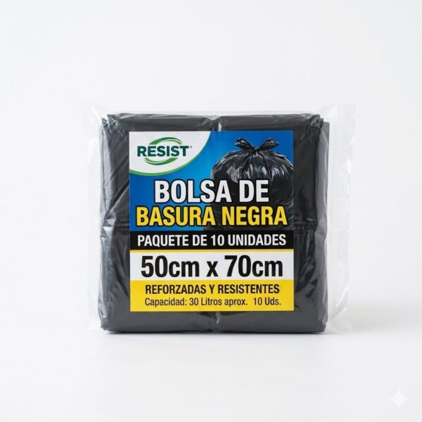 BOLSA DE BASURA  50X70X30 MICRAS PAQ X10 UNID