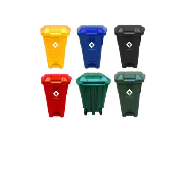 BASURERO 50 LITROS IUT CON RUEDAS (AMARILLO, AZUL, GRIS, ROJO, VERDE)