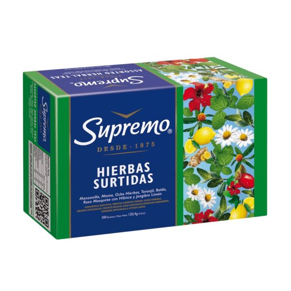 TE SUPREMO HIERBAS SURTIDAS BOLSITAS X 100 UNIDADES